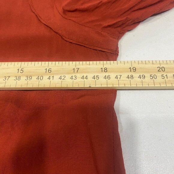 Maeve Anthropology Button Down Blouse Womens Size 6 Rust Red Lace Cotton Blend C - Picture 8 of 11